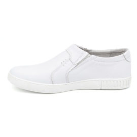 Polbut Men's slip-on leather shoes 334/2 white 1