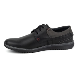 Olivier Men's Leather Casual Shoes Model 308GT black 1