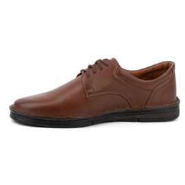 Olivier Men's casual leather lace-up shoes classic 925A brown 1