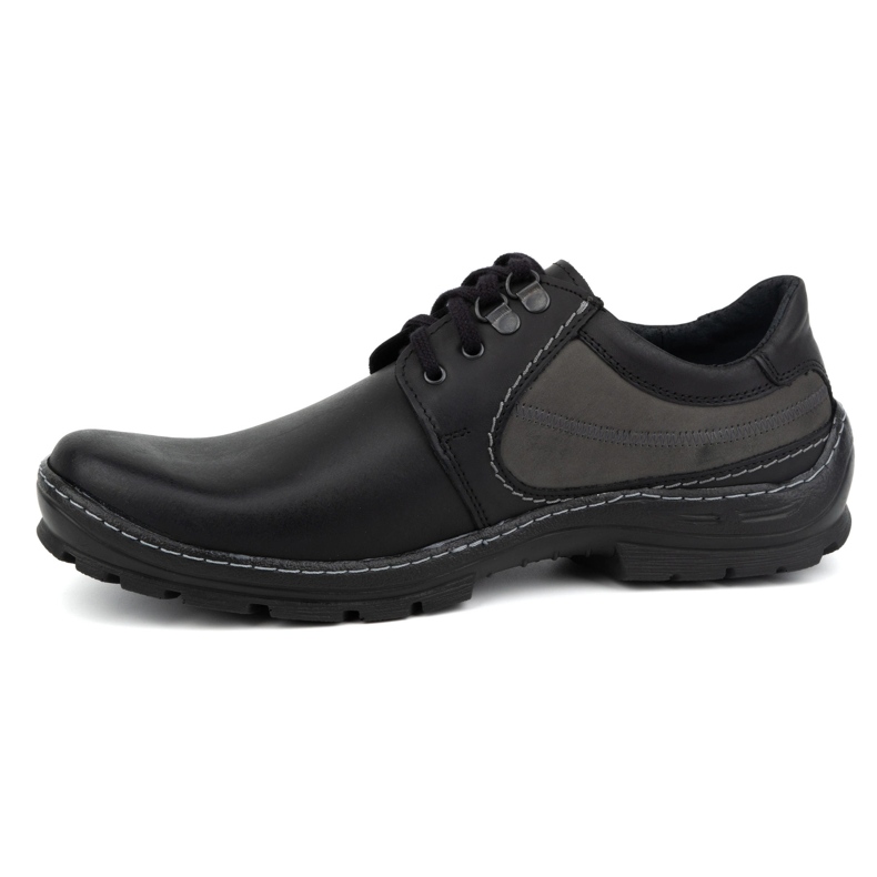 Olivier Men's casual leather lace-up shoes 307GT black 1 Olivier Men's casual leather lace-up shoes 307GT black 1