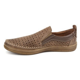 Olivier Men's openwork slip-on summer loafers 590MP brown 1 Olivier Men's openwork slip-on summer loafers 590MP brown 1