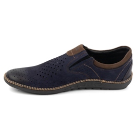 Joker Men's shoes leather moccasins 937L navy blue 1