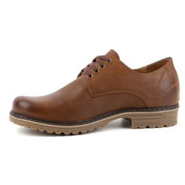 Polbut Men's leather boots low lace-up Polish 2120 brown 1