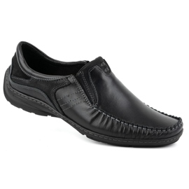 KOMODO Men's shoes leather moccasins 627K black 1 KOMODO Men's shoes leather moccasins 627K black 1