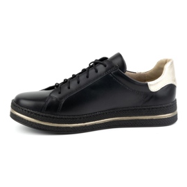 Olivier Women's leather sneakers Style 1190 black 1
