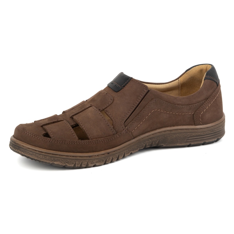 Kampol Men's casual leather shoes 86KAM nubuck brown 1 Kampol Men's casual leather shoes 86KAM nubuck brown 1