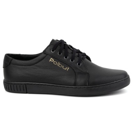 Polbut Men's leather half-boots 320/2 black 1