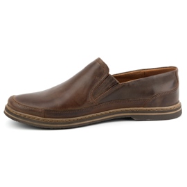Olivier Men's Leather Shoes 612 Dark Brown 1