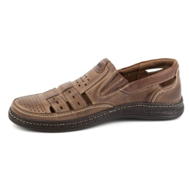Joker Men's leather slip-on casual shoes 893/J brown 1