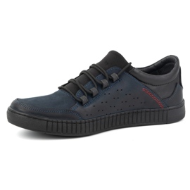 Olivier Men's lace-up leather shoes 287KZ navy blue 1