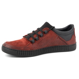 Olivier Men's lace-up leather shoes 287KZ red 1
