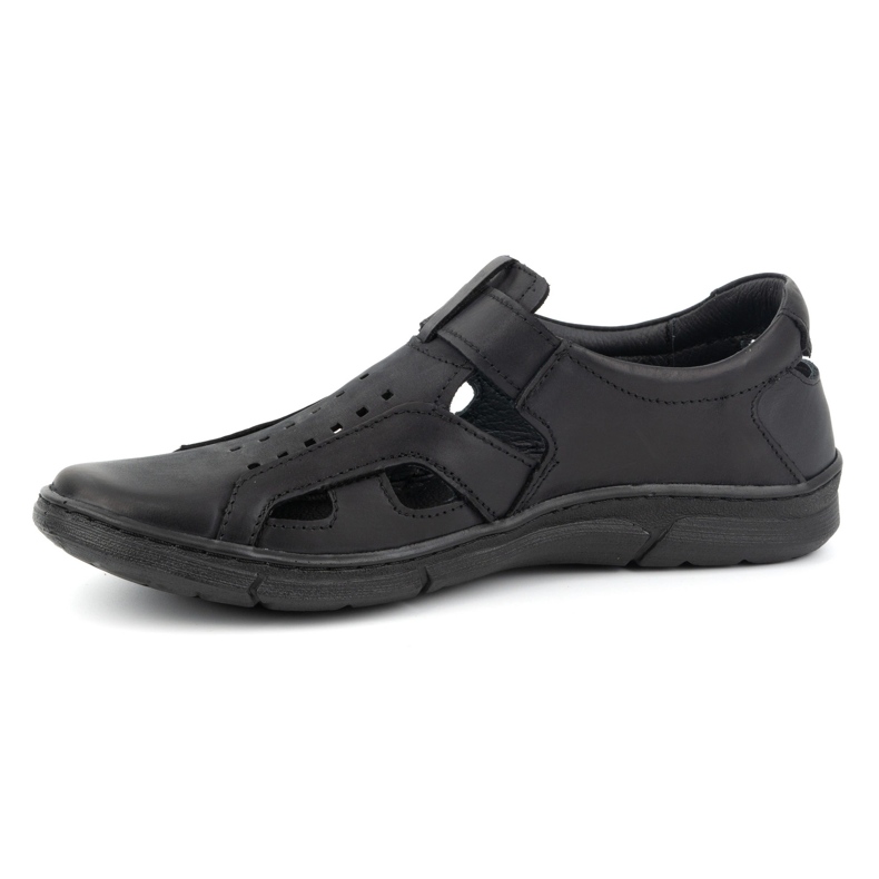 Olivier Men's Leather Shoes Slip-On Breathable Velcro 312KZ Black 1 Olivier Men's Leather Shoes Slip-On Breathable Velcro 312KZ Black 1