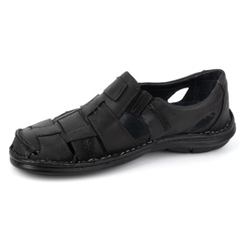 Olivier Men's summer slip-on leather shoes 902MP Summer black 1