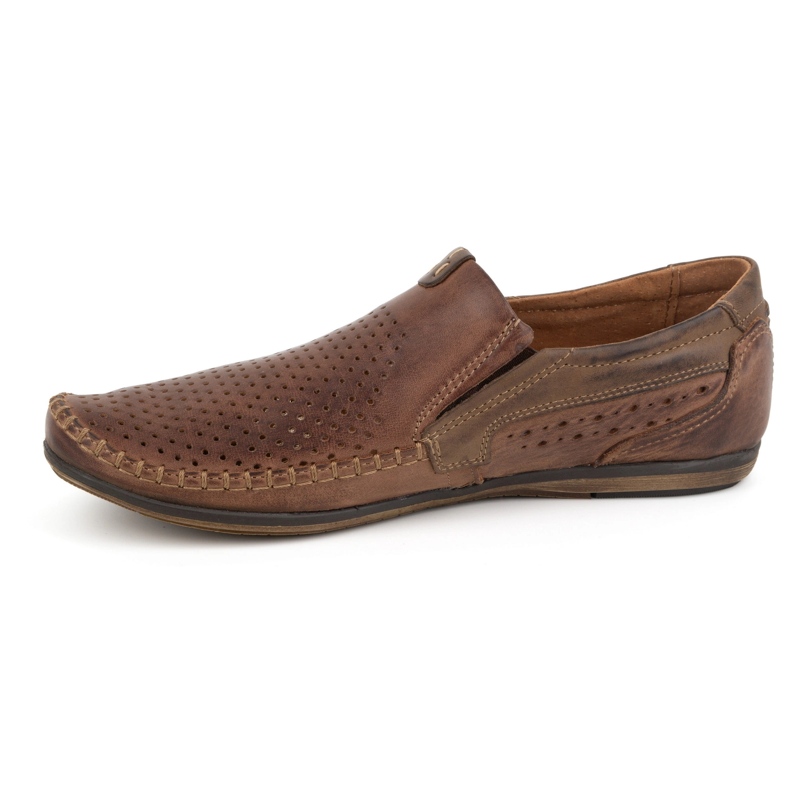 Olivier Men's openwork leather loafers 0525 dark brown 1 Olivier Men's openwork leather loafers 0525 dark brown 1