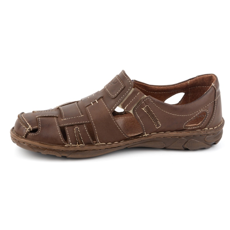 Olivier Men's summer slip-on leather shoes 902MP brown 1