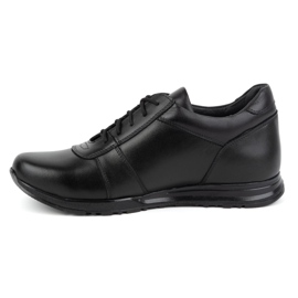 Olivier Men's elevator shoes lace-up leather Sport Style 408KZ + 3 cm black 1