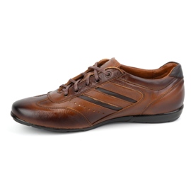Olivier Men's leather shoes sport style 7004DT brown 1