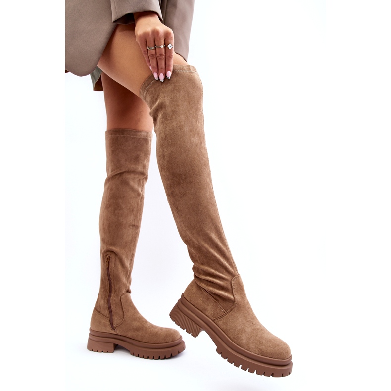 Evento Women's flat -heed knee boots beige 3 Evento Women's flat -heed knee boots beige 3