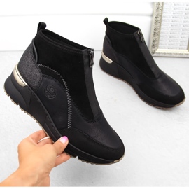 Women's ankle boots sneakers black Rieker N6361-00 1