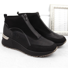 Women's ankle boots sneakers black Rieker N6361-00 2