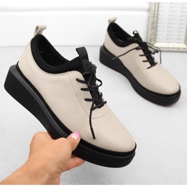 Women's leather slip-on shoes beige T.Sokolski J23-705 1