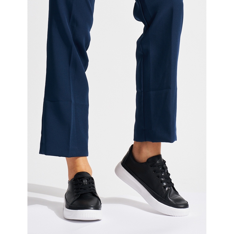 Leather openwork sneakers black Sergio Leone 2