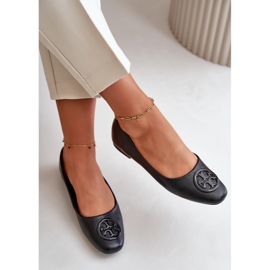 Women's Ballerinas With Decoration Eco Leather Black Rhodike 2 Women's Ballerinas With Decoration Eco Leather Black Rhodike 2