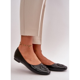 Women's Ballerinas With Decoration Eco Leather Black Rhodike 1 Women's Ballerinas With Decoration Eco Leather Black Rhodike 1