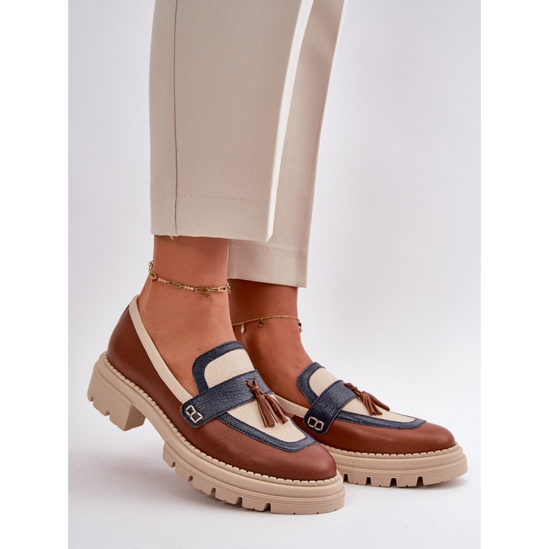 Leather Moccasins for Women Brown Laura Messi 2835 1