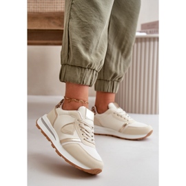 Women's Sneakers Made of Eco Leather Beige Velaniela 2