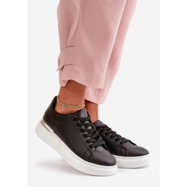 Low Women's Sneakers On Platform Made Of Eco Leather Black Nevelena 1