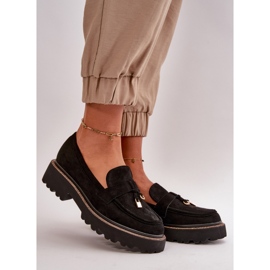 Women's Eco Suede Moccasins With Decoration Black Verindalle 1