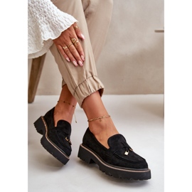 Women's Eco Suede Moccasins With Decoration Black Verindalle 2