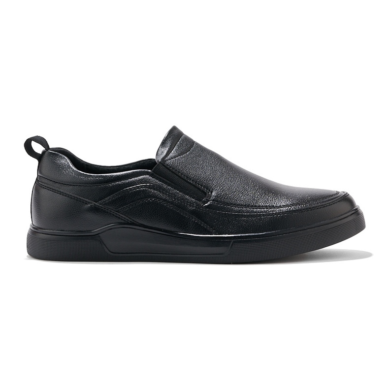 Black men's moccasins made of eco-leather 1