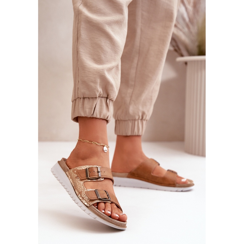 Women's Comfortable Flip-Flops With Buckles Inblu CN000033 Brown 2