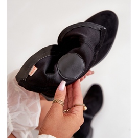 Women's Ankle Boots Fastened With A Zipper With A Decorative Detail Eco Suede Black Lerioria 2