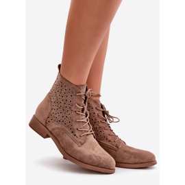 Women's Patterned Ankle Boots Brown S.Barski HY66-136 1