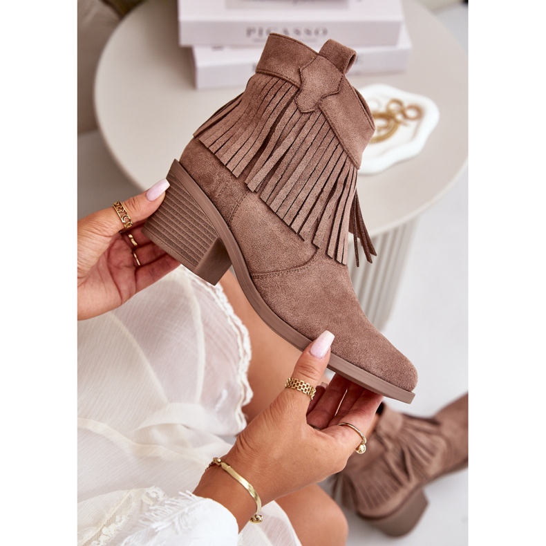 Women's Cowboy Boots With Zipper Eco Suede Brown S.Barski HY42-127 2 Women's Cowboy Boots With Zipper Eco Suede Brown S.Barski HY42-127 2