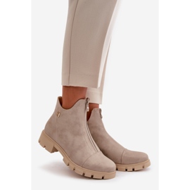 Insulated Women's Ankle Boots With Abrasions Eco Leather Gold Verietta golden 1