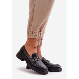 Elegant Women's Moccasins Made of Natural Leather Black Vinceza 91114 1