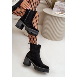 Women's Ankle Boots With Ankle Straps Made Of Eco Suede Insulated Black Nevitas 2