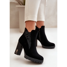 PS1 Insulated Women's Ankle Boots With High Heel And Embroidery Black Verissae 2
