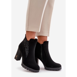 PS1 Insulated Women's Ankle Boots With High Heel And Embroidery Black Verissae 1