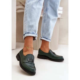 Zazoo 20174 Leather Elegant Women's Flat Shoes Dark Green 2 Zazoo 20174 Leather Elegant Women's Flat Shoes Dark Green 2