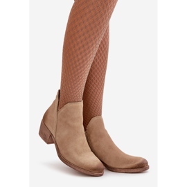 Zazoo 60475 suede heels insulated heels beige 1