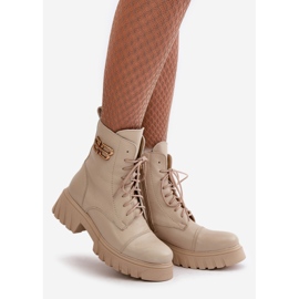 Zazoo 60486 Leather Work Boots Insulated With Gold Detail Light Beige 1 Zazoo 60486 Leather Work Boots Insulated With Gold Detail Light Beige 1