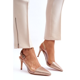 S. BARSKI High heels with decoration MR1966-11 Champagne golden 4