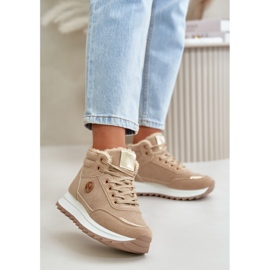 Ankle boots women's sports shoes insulated on the platform Khaki Ariatte beige 2
