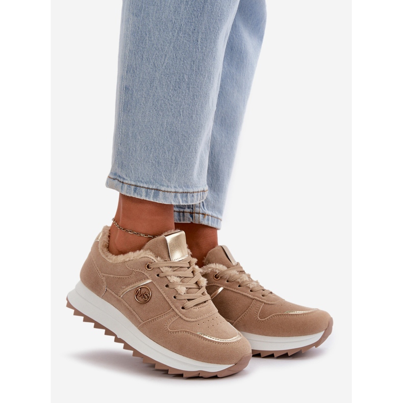 Women's Sports Shoes Fur-Lined On The Platform Khaki Lerisas beige 1 Women's Sports Shoes Fur-Lined On The Platform Khaki Lerisas beige 1
