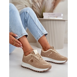 Women's Sports Shoes Fur-Lined On The Platform Khaki Lerisas beige 2
